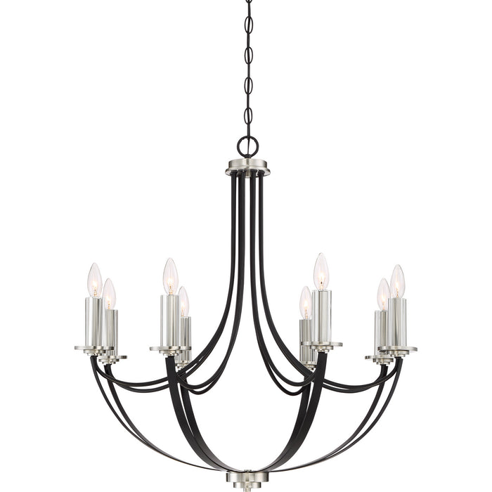 Quoizel ANA5008K Eight Light Chandelier, Mystic Black