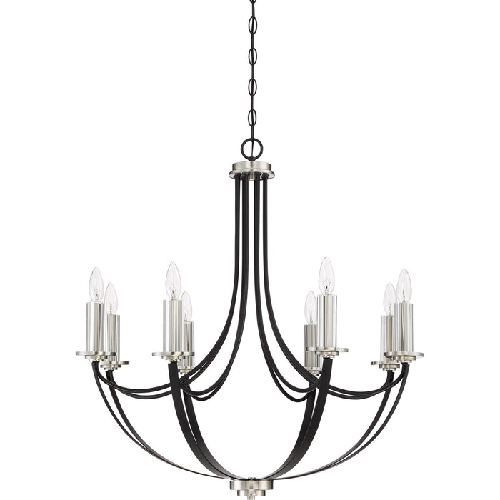 Quoizel ANA5008K Eight Light Chandelier, Mystic Black