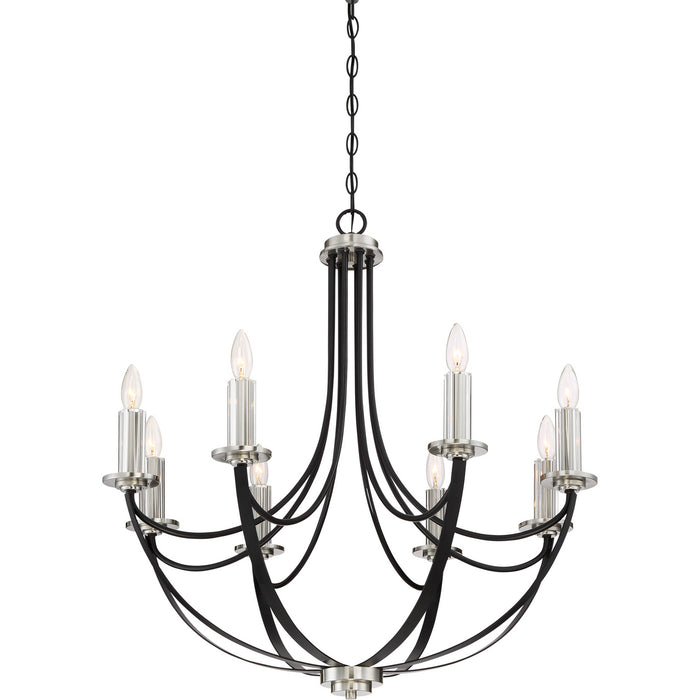 Quoizel ANA5008K Eight Light Chandelier, Mystic Black