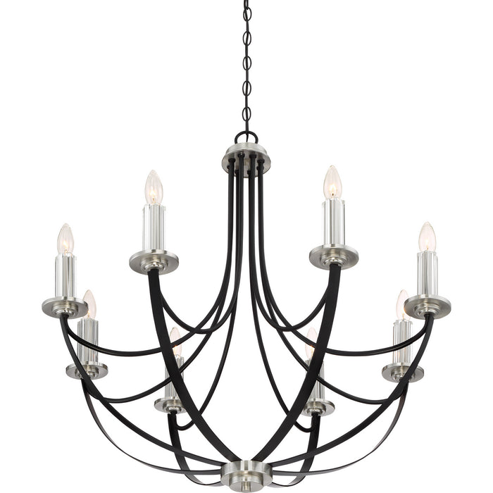 Quoizel ANA5008K Eight Light Chandelier, Mystic Black