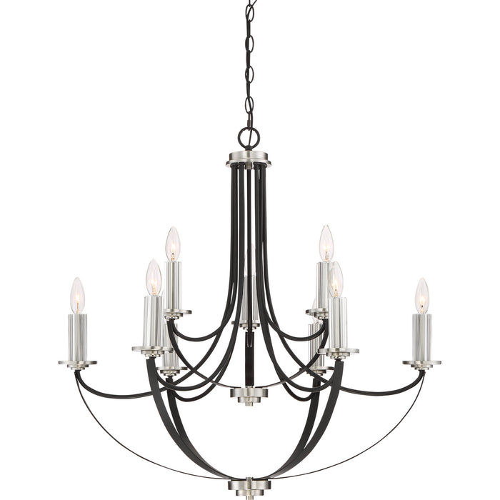 Quoizel ANA5009K Nine Light Chandelier, Mystic Black