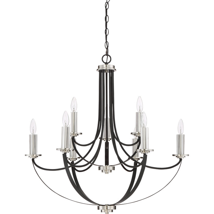 Quoizel ANA5009K Nine Light Chandelier, Mystic Black