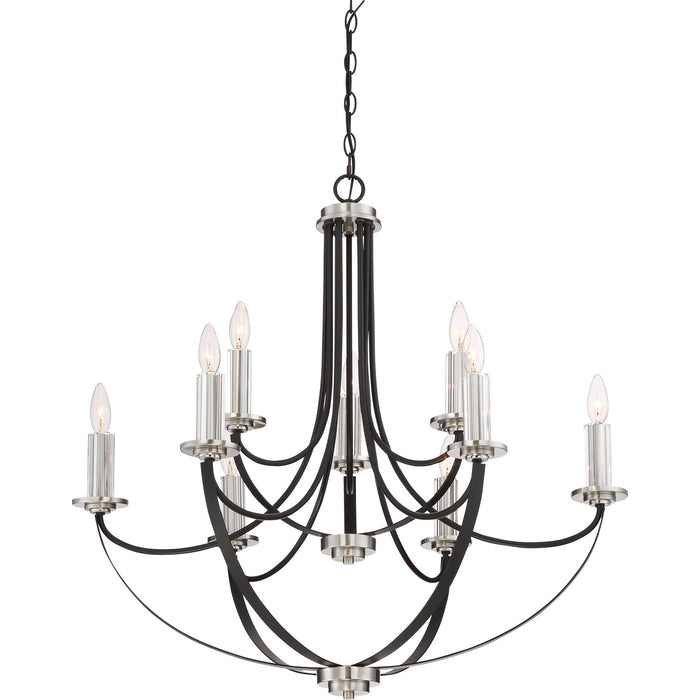 Quoizel ANA5009K Nine Light Chandelier, Mystic Black