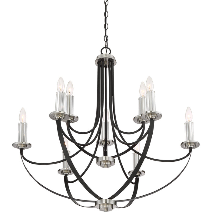 Quoizel ANA5009K Nine Light Chandelier, Mystic Black