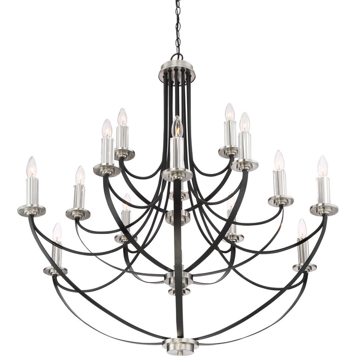 Quoizel ANA5015K 15 Light Chandelier, Mystic Black