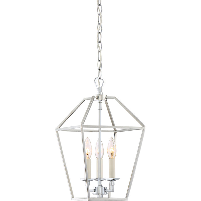 Quoizel AVY5203PK Three Light Foyer Pendant, Polished Nickel