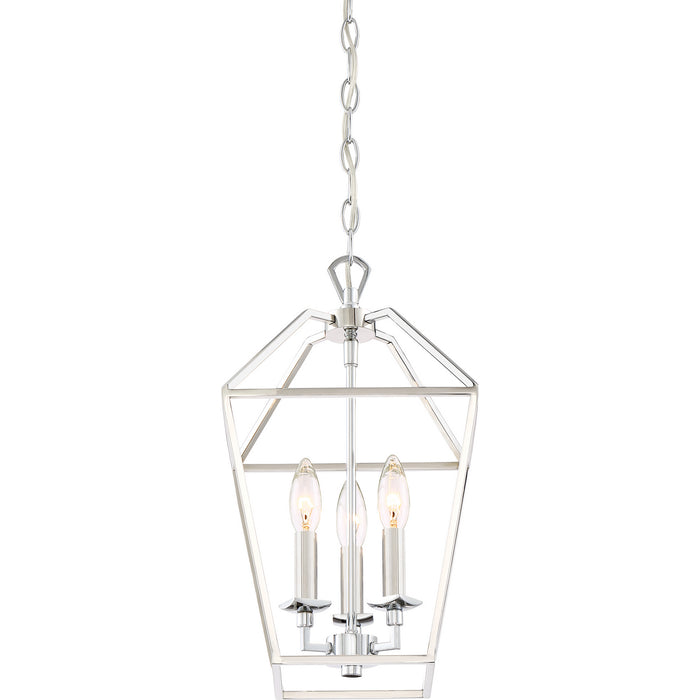 Quoizel AVY5203PK Three Light Foyer Pendant, Polished Nickel