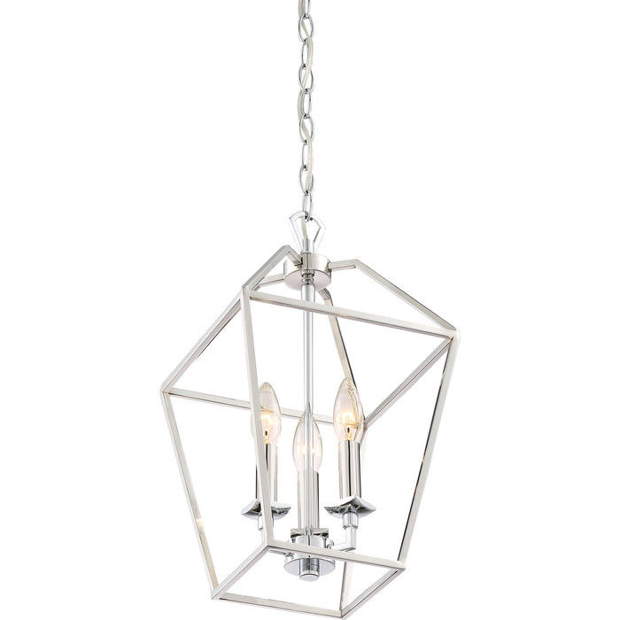 Quoizel AVY5203PK Three Light Foyer Pendant, Polished Nickel