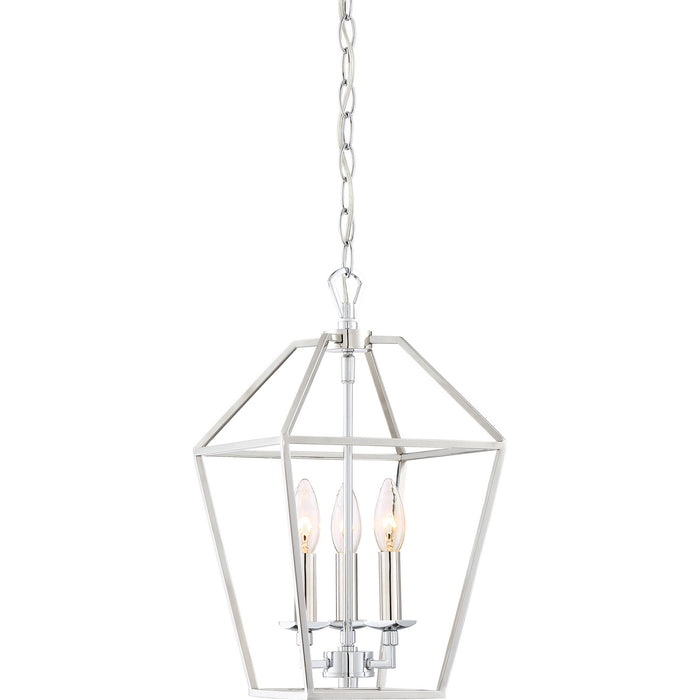 Quoizel AVY5203PK Three Light Foyer Pendant, Polished Nickel