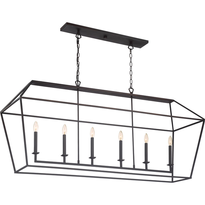 Quoizel AVY654PN Six Light Island Chandelier, Palladian Bronze