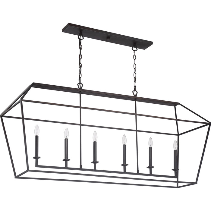 Quoizel AVY654PN Six Light Island Chandelier, Palladian Bronze