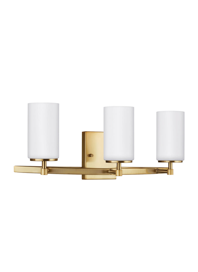 Generation Lighting 4424603-848 Three Light Wall / Bath, Satin Brass