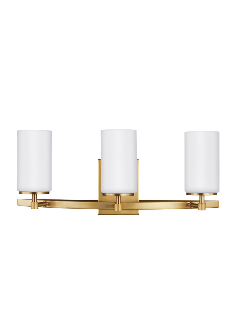 Generation Lighting 4424603EN3-848 Three Light Wall / Bath, Satin Brass