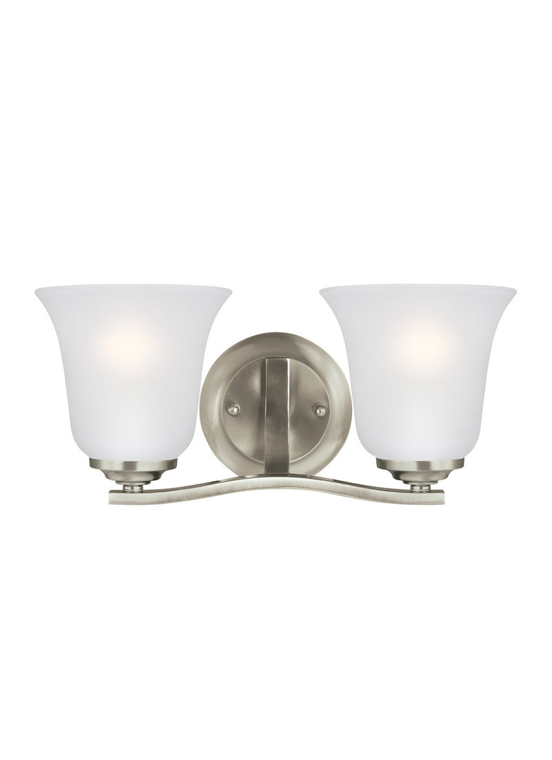 Generation Lighting 4439002EN3-962 Two Light Wall / Bath, Brushed Nickel