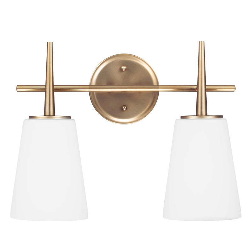 Generation Lighting 4440402EN3-848 Two Light Wall / Bath, Satin Brass