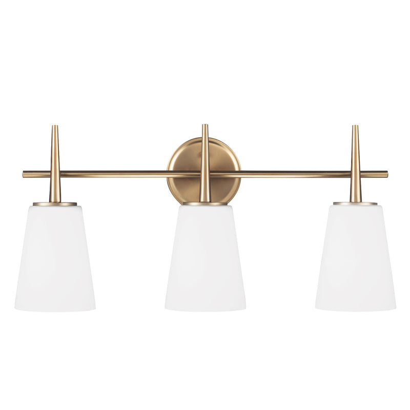 Generation Lighting 4440403EN3-848 Three Light Wall / Bath, Satin Brass