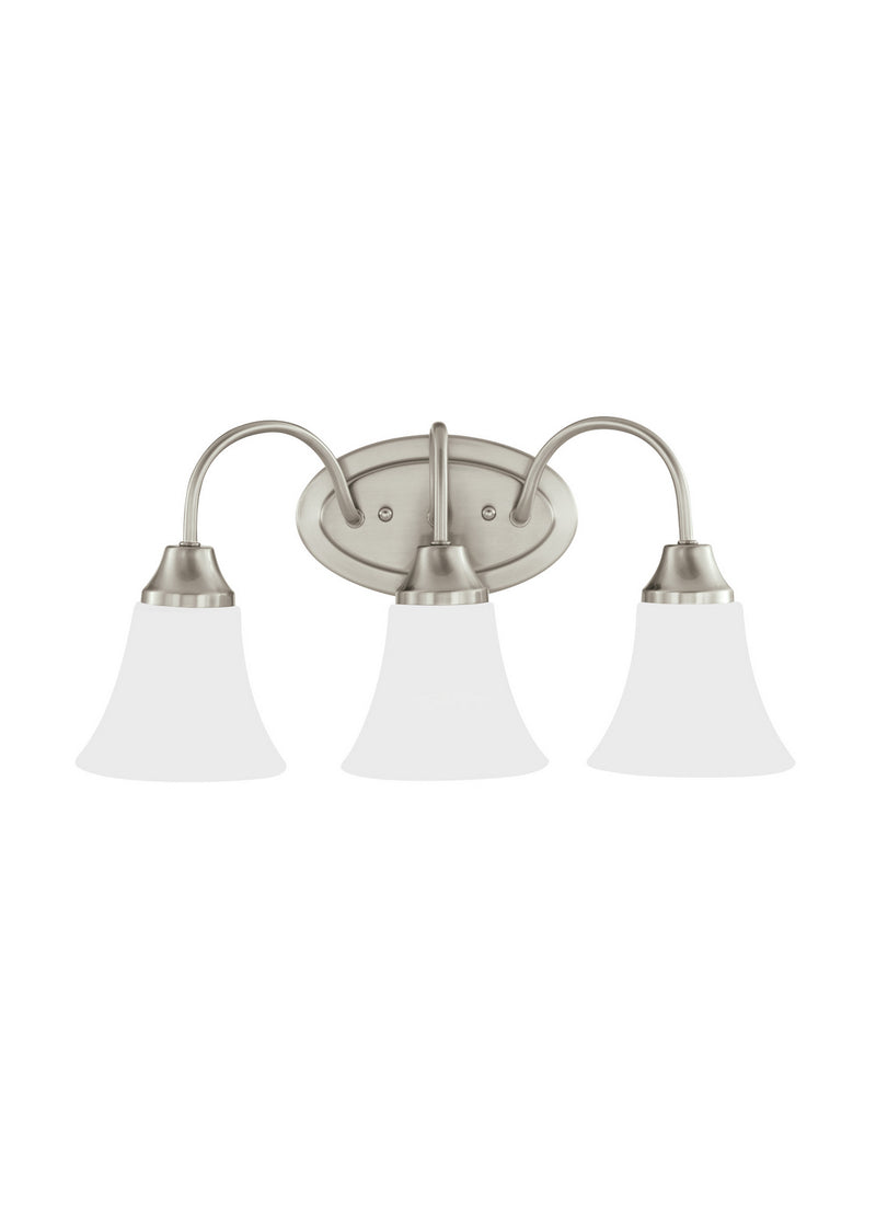 Generation Lighting 44807EN3-962 Three Light Wall / Bath, Brushed Nickel