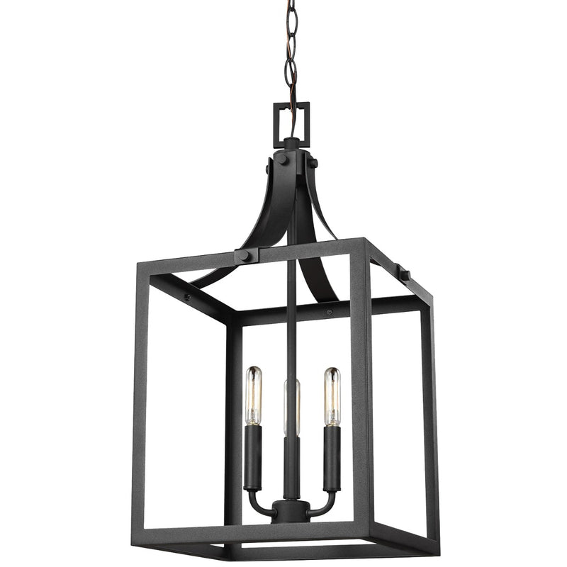 Generation Lighting 5240603-12 Three Light Hall / Foyer Pendant, Black