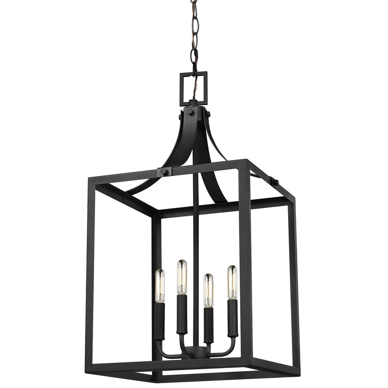 Generation Lighting 5340604-12 Four Light Hall / Foyer Pendant, Black