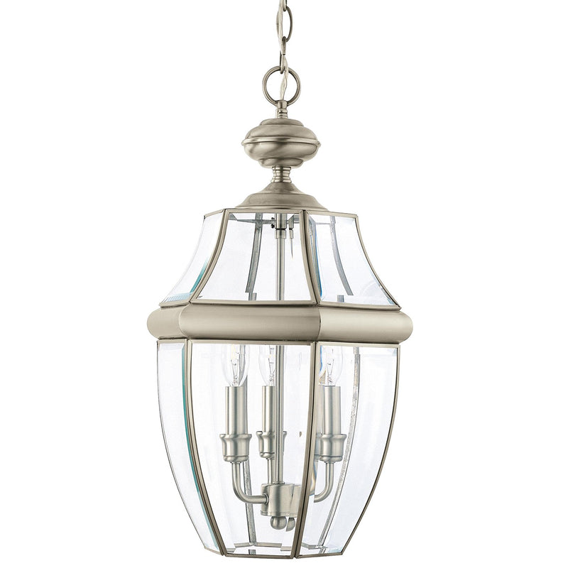 Generation Lighting 6039EN-965 Three Light Outdoor Pendant, Antique Brushed Nickel