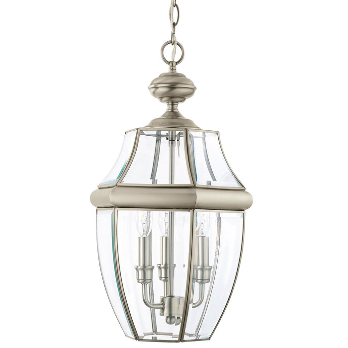 Generation Lighting 6039EN-965 Three Light Outdoor Pendant, Antique Brushed Nickel