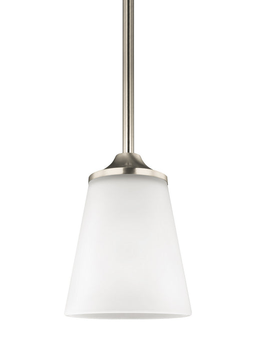 Generation Lighting 6124501EN3-962 One Light Mini-Pendant, Brushed Nickel