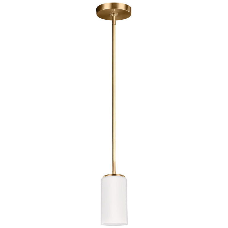 Generation Lighting 6124601EN3-848 One Light Mini-Pendant, Satin Brass