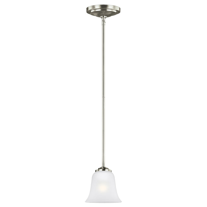 Generation Lighting 6139001-962 One Light Mini-Pendant, Brushed Nickel