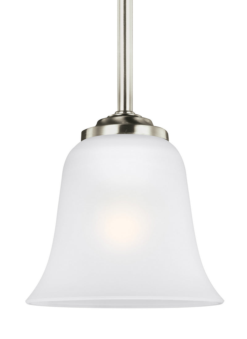 Generation Lighting 6139001EN3-962 One Light Mini-Pendant, Brushed Nickel