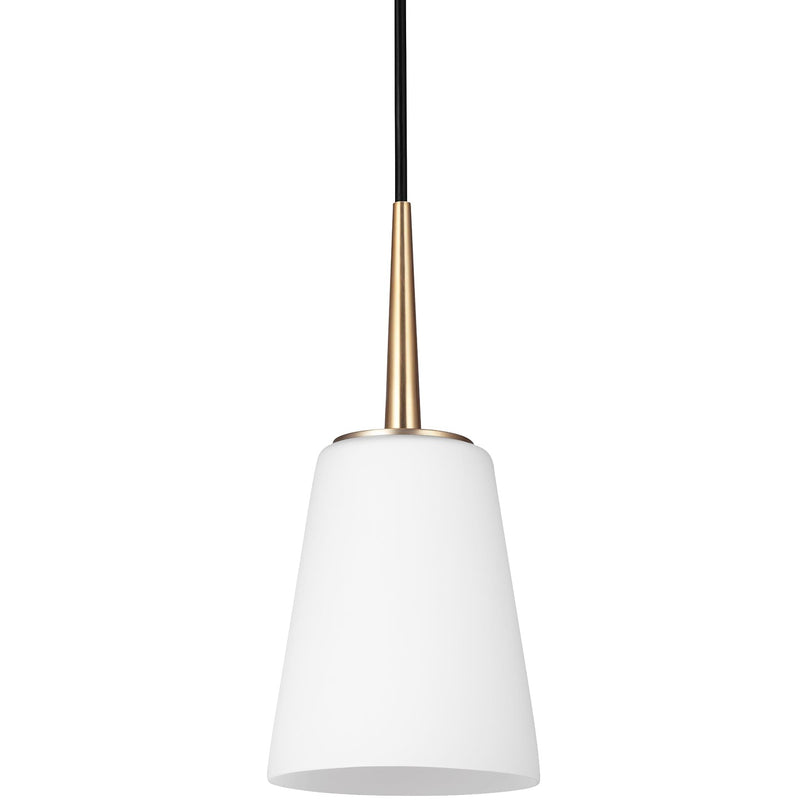Generation Lighting 6140401EN3-848 One Light Mini-Pendant, Satin Brass