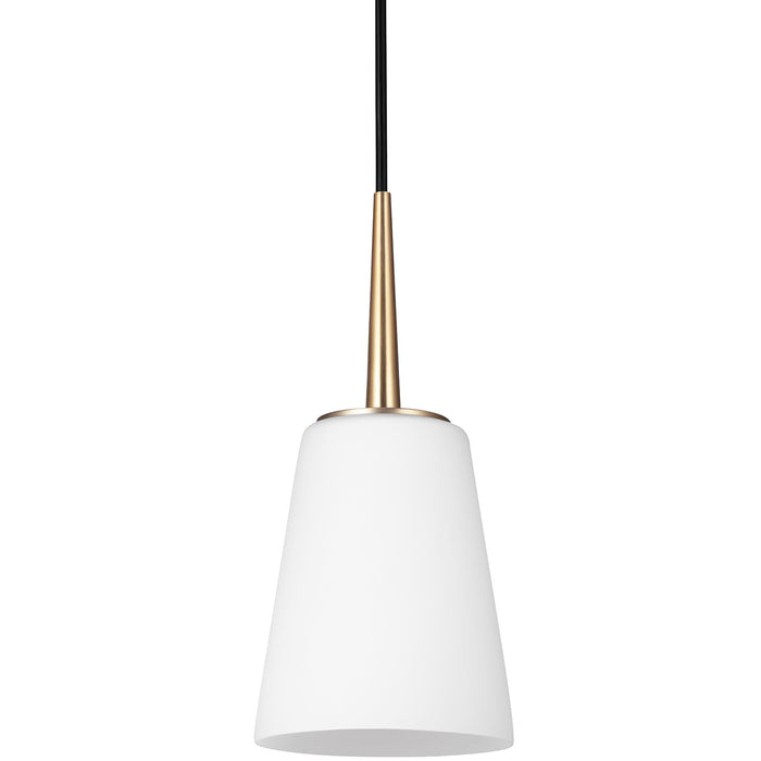 Generation Lighting 6140401EN3-848 One Light Mini-Pendant, Satin Brass