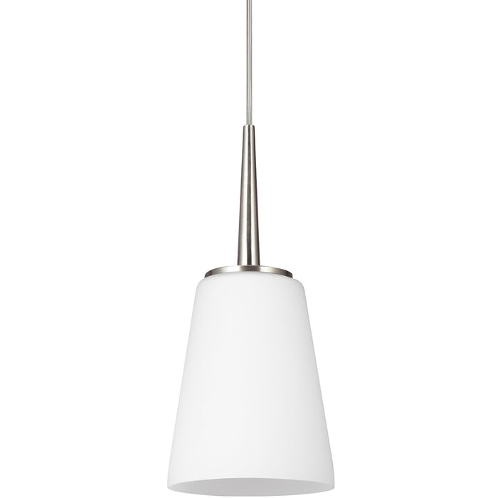 Generation Lighting 6140401EN3-962 One Light Mini-Pendant, Brushed Nickel