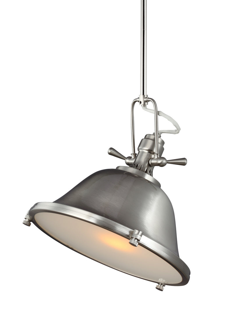 Generation Lighting 6514401EN3-962 One Light Pendant, Brushed Nickel