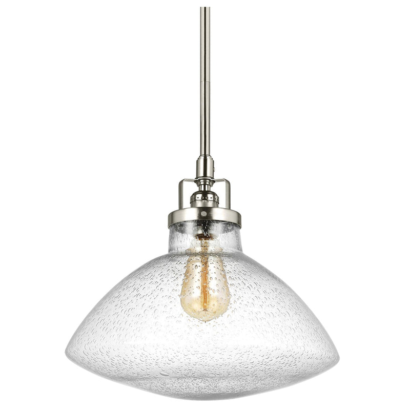 Generation Lighting 6514501-962 One Light Pendant, Brushed Nickel
