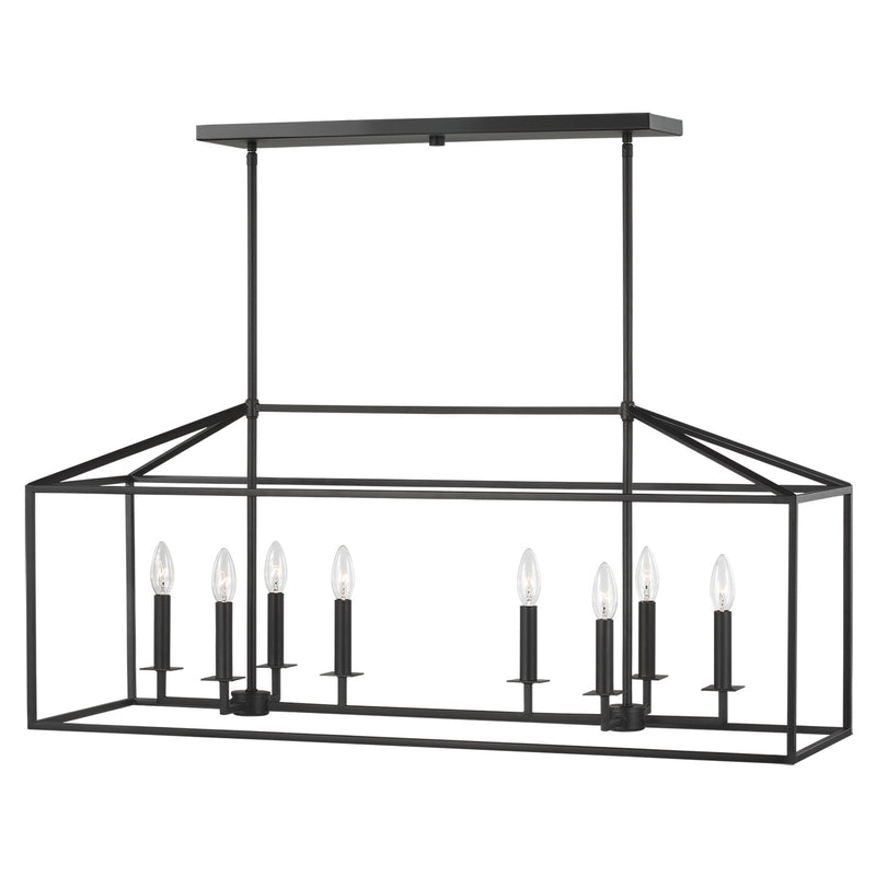 Generation Lighting 6615008EN-112 Eight Light Island Pendant, Midnight Black