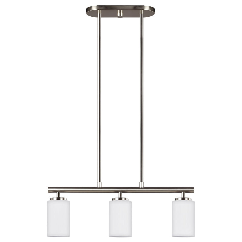 Generation Lighting 66160EN3-962 Three Light Island Pendant, Brushed Nickel