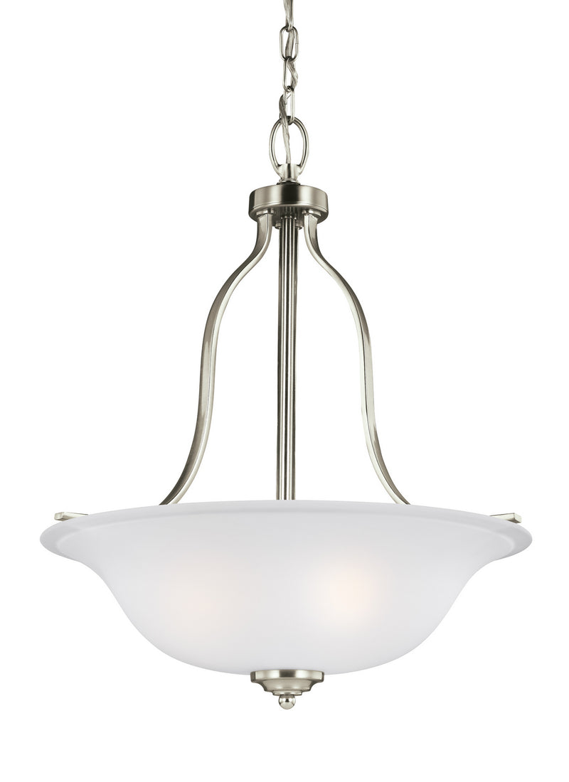 Generation Lighting 6639003-962 Three Light Pendant, Brushed Nickel