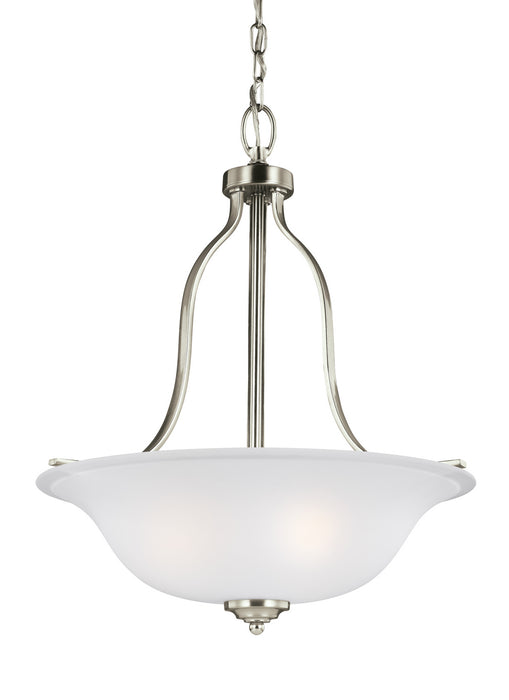 Generation Lighting 6639003-962 Three Light Pendant, Brushed Nickel