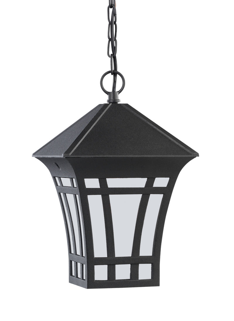 Generation Lighting 69131EN3-12 One Light Outdoor Pendant, Black