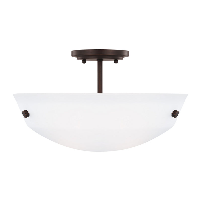 Generation Lighting 7715202EN3-710 Two Light Semi-Flush Convertible Pendant, Bronze
