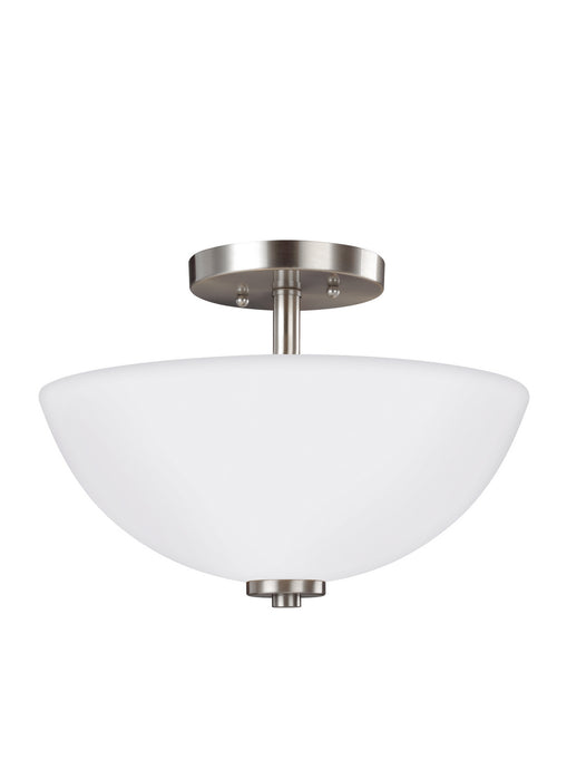 Generation Lighting 77160-962 Two Light Semi-Flush Convertible Pendant, Brushed Nickel