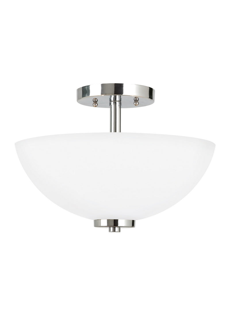 Generation Lighting 77160EN3-05 Two Light Semi-Flush Convertible Pendant, Chrome