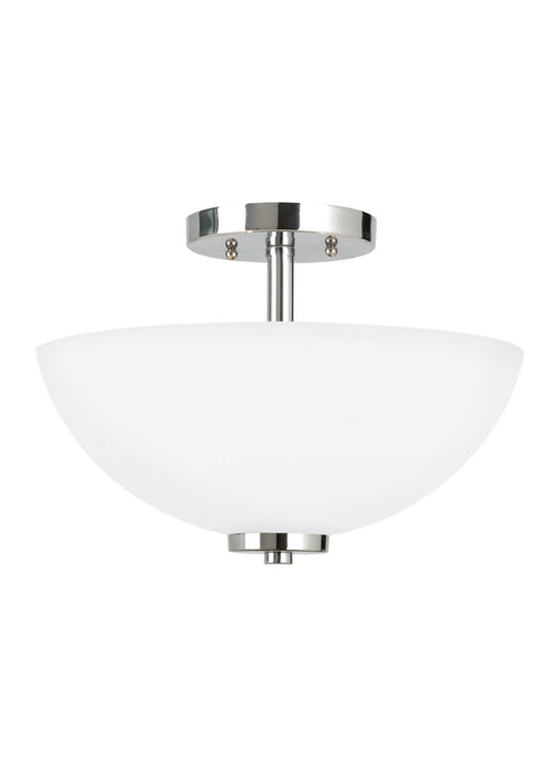 Generation Lighting 77160EN3-05 Two Light Semi-Flush Convertible Pendant, Chrome