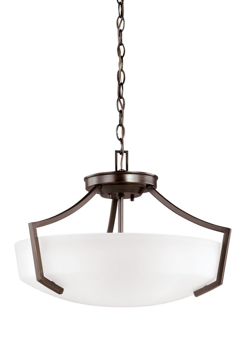 Generation Lighting 7724503EN3-710 Three Light Semi-Flush Convertible Pendant, Bronze
