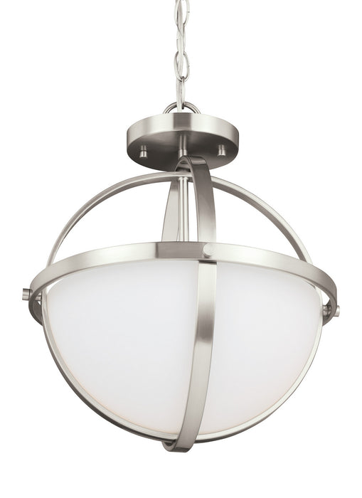 Generation Lighting 7724602EN3-962 Two Light Semi-Flush Convertible Pendant, Brushed Nickel