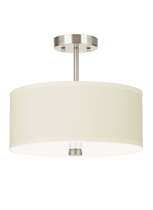 Visual Comfort Studio 77262EN3-962 Two Light Semi-Flush Convertible Pendant, Brushed Nickel