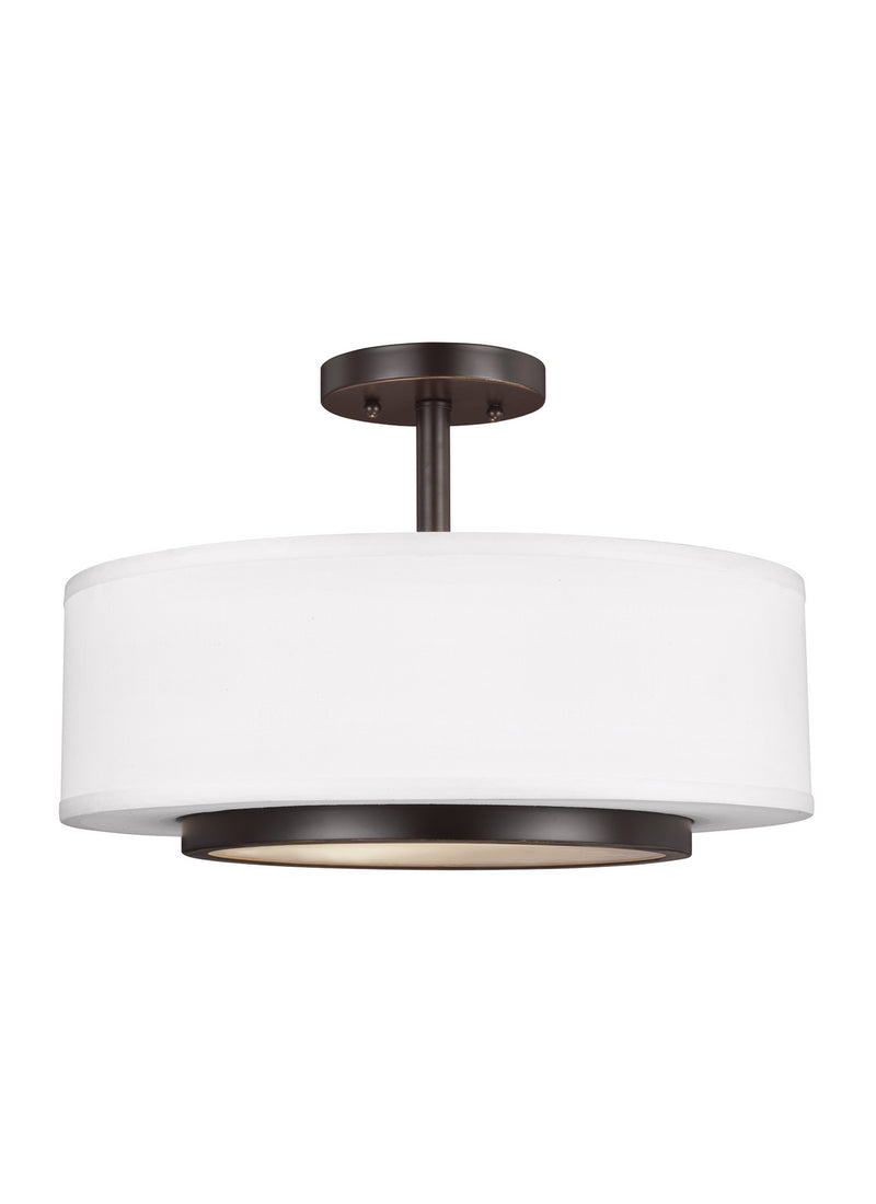 Generation Lighting 7728002-710 Two Light Semi-Flush Convertible Pendant, Bronze
