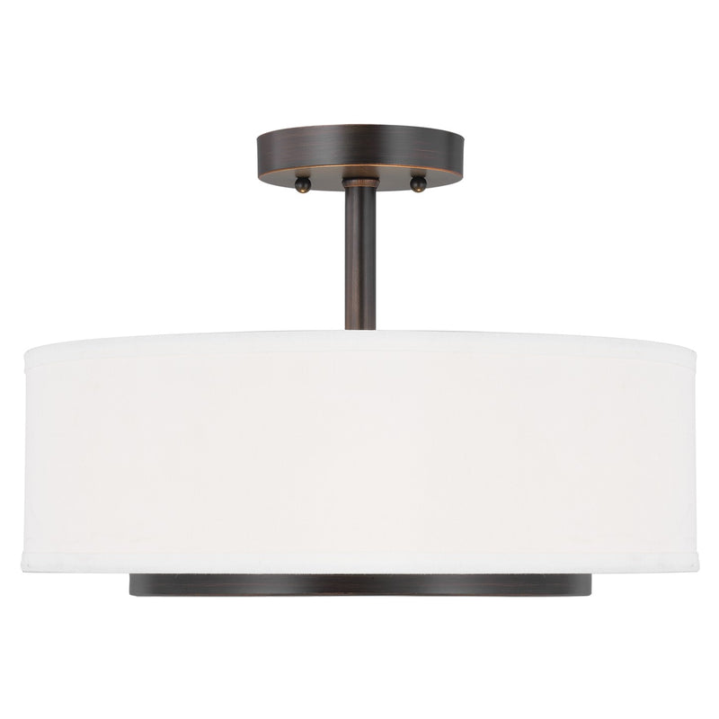 Generation Lighting 7728002-710 Two Light Semi-Flush Convertible Pendant, Bronze