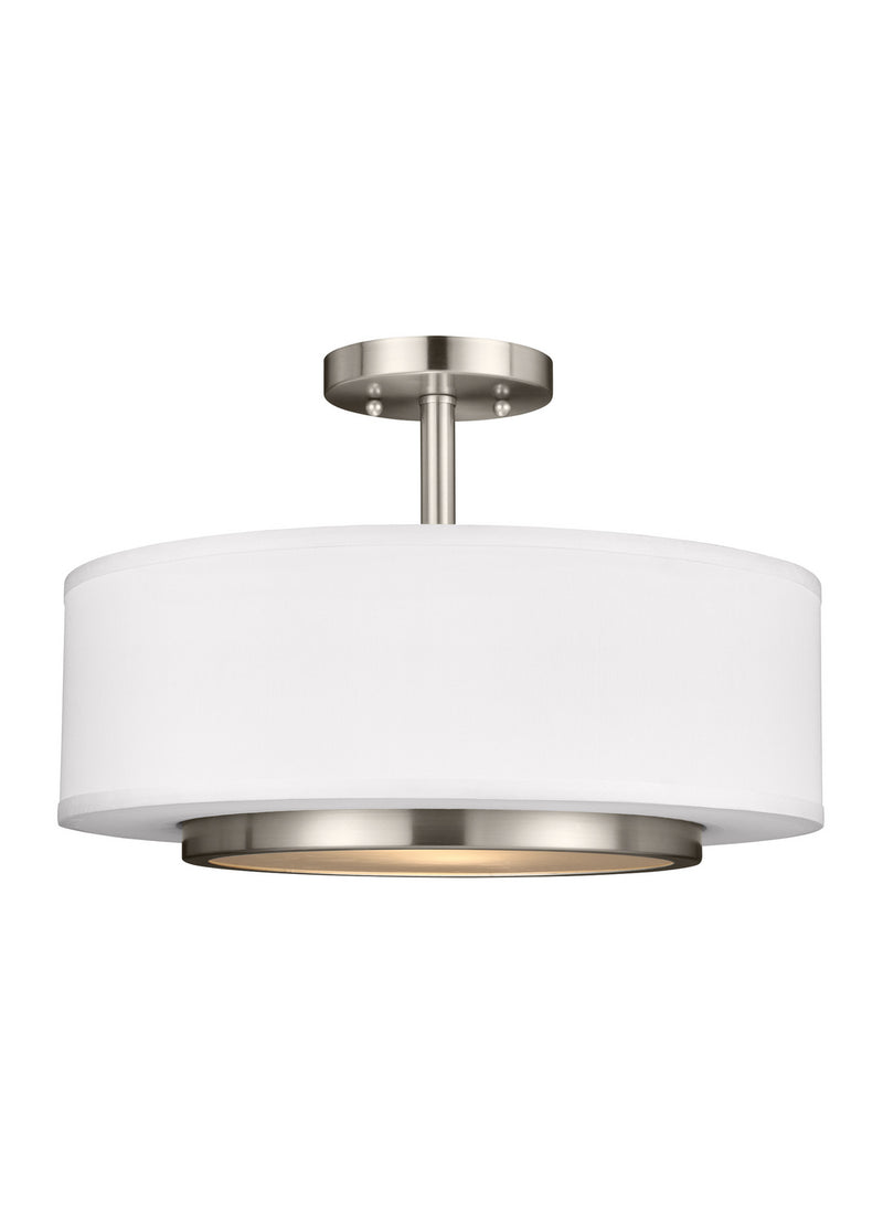 Generation Lighting 7728002-962 Two Light Semi-Flush Convertible Pendant, Brushed Nickel