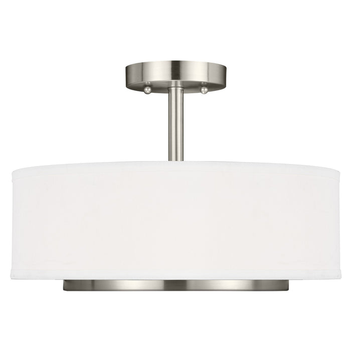 Generation Lighting 7728002-962 Two Light Semi-Flush Convertible Pendant, Brushed Nickel